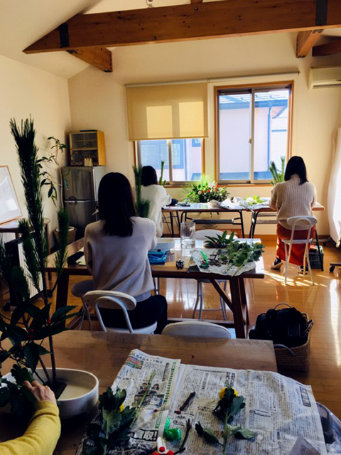 お正月花のお稽古