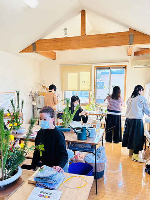 お正月花のお稽古